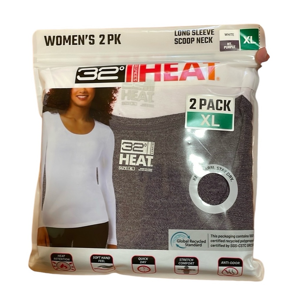 32 Degrees Heat Women’s 2 Pack Long Sleeve Scoop Neck (Brand New)